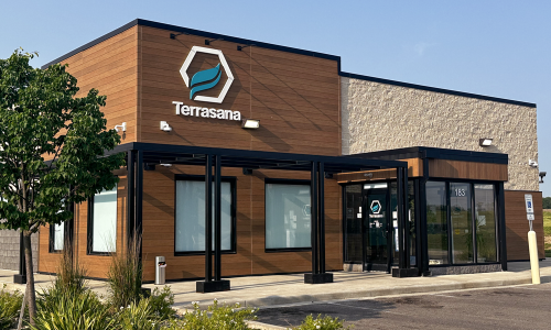 Entrance of Terrasana Dispensary in Springfield